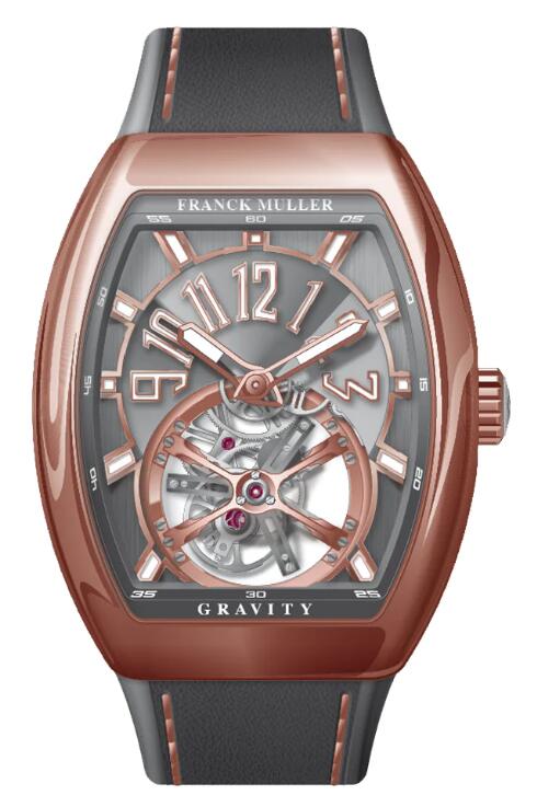 Best FRANCK MULLER Vanguard Gravity Tourbillon Rose Gold - Grey V 41 T GRAVITY CS (TT) (5N) (TT BLC 5N) Replica Watch